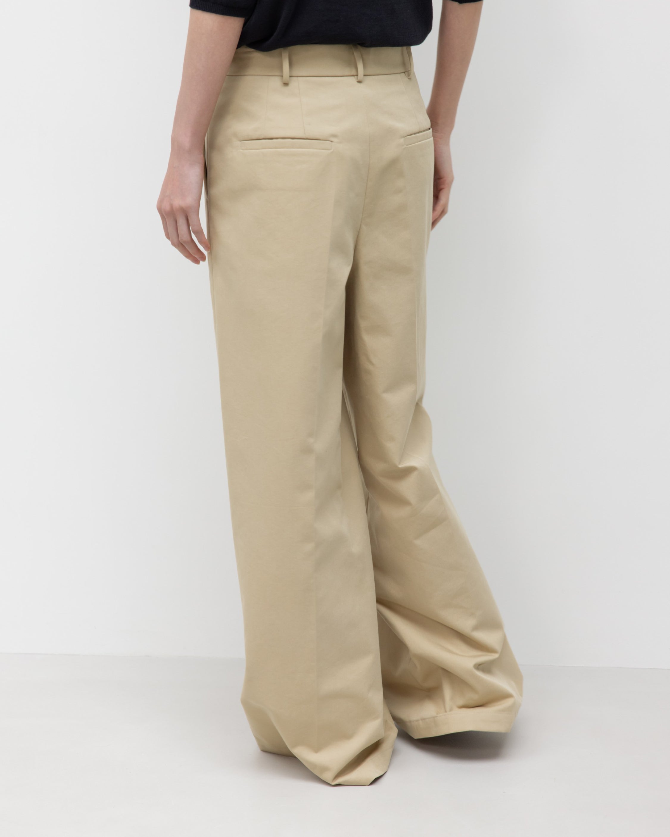 GBH / Wide Fit Cotton Pants - Beige