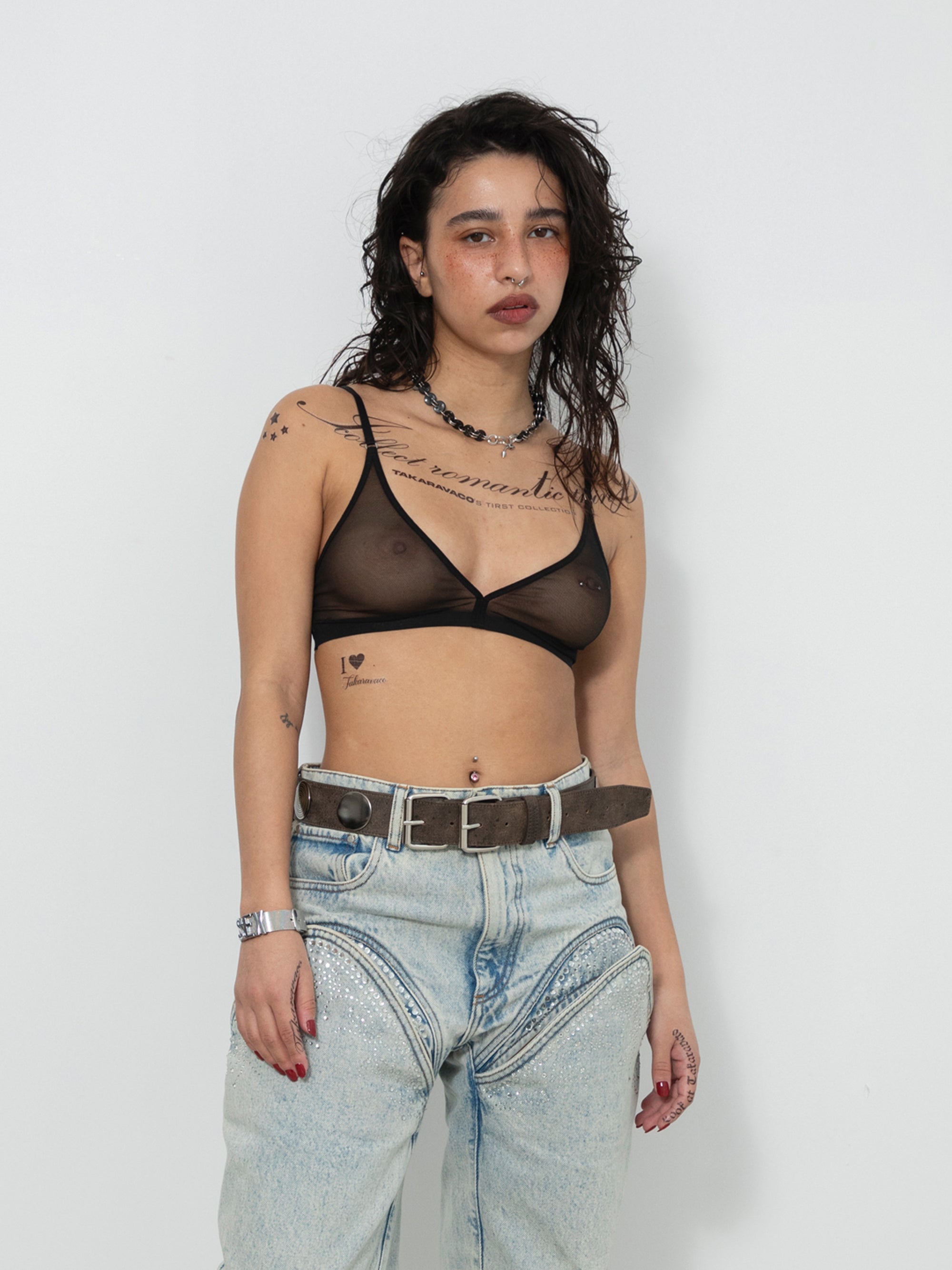 TAKARAVACO / Mirror Rivet Belt - Brown