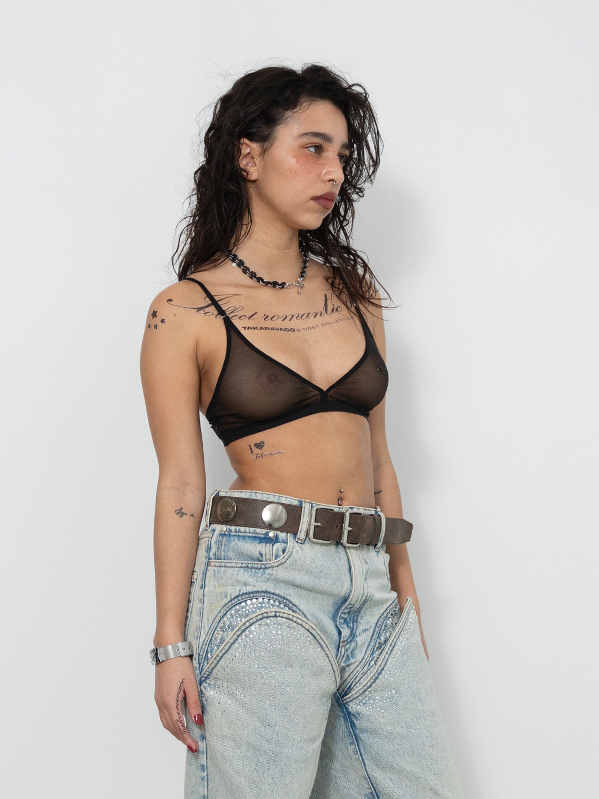 TAKARAVACO / Mirror Rivet Belt - Brown