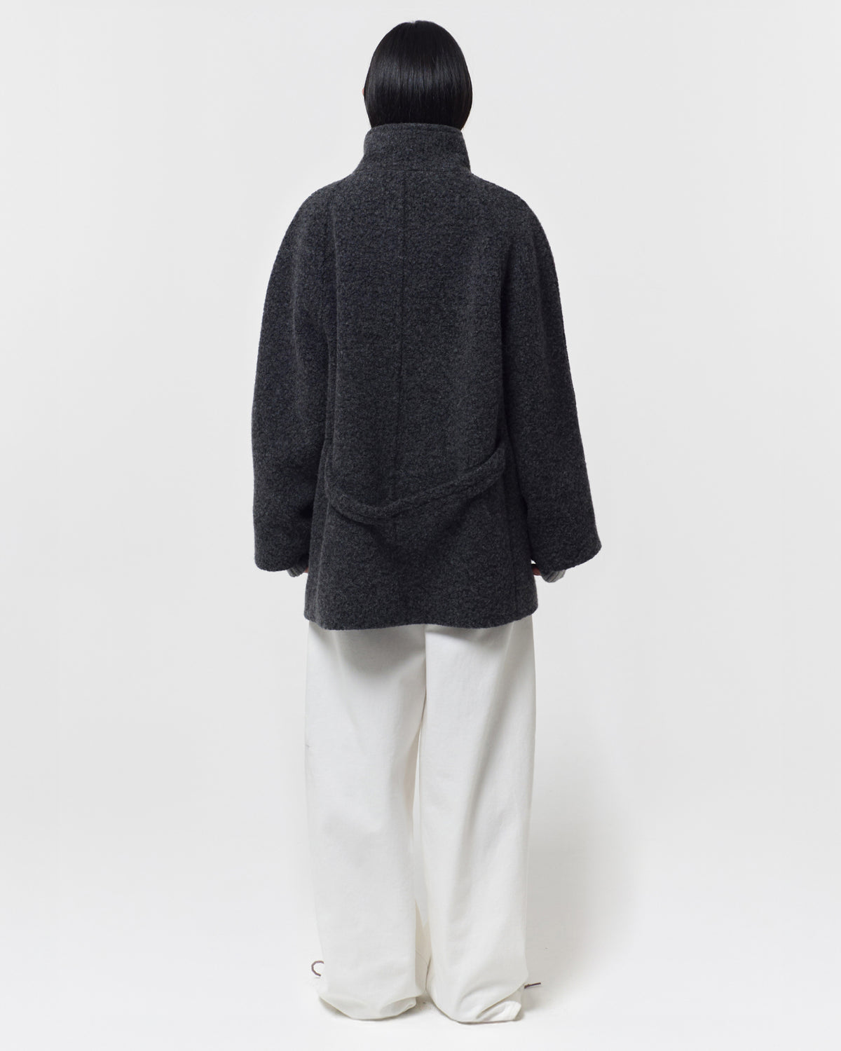 GBH / 26FW HIGH-NECK TOGGLE COAT / DARK GREY
