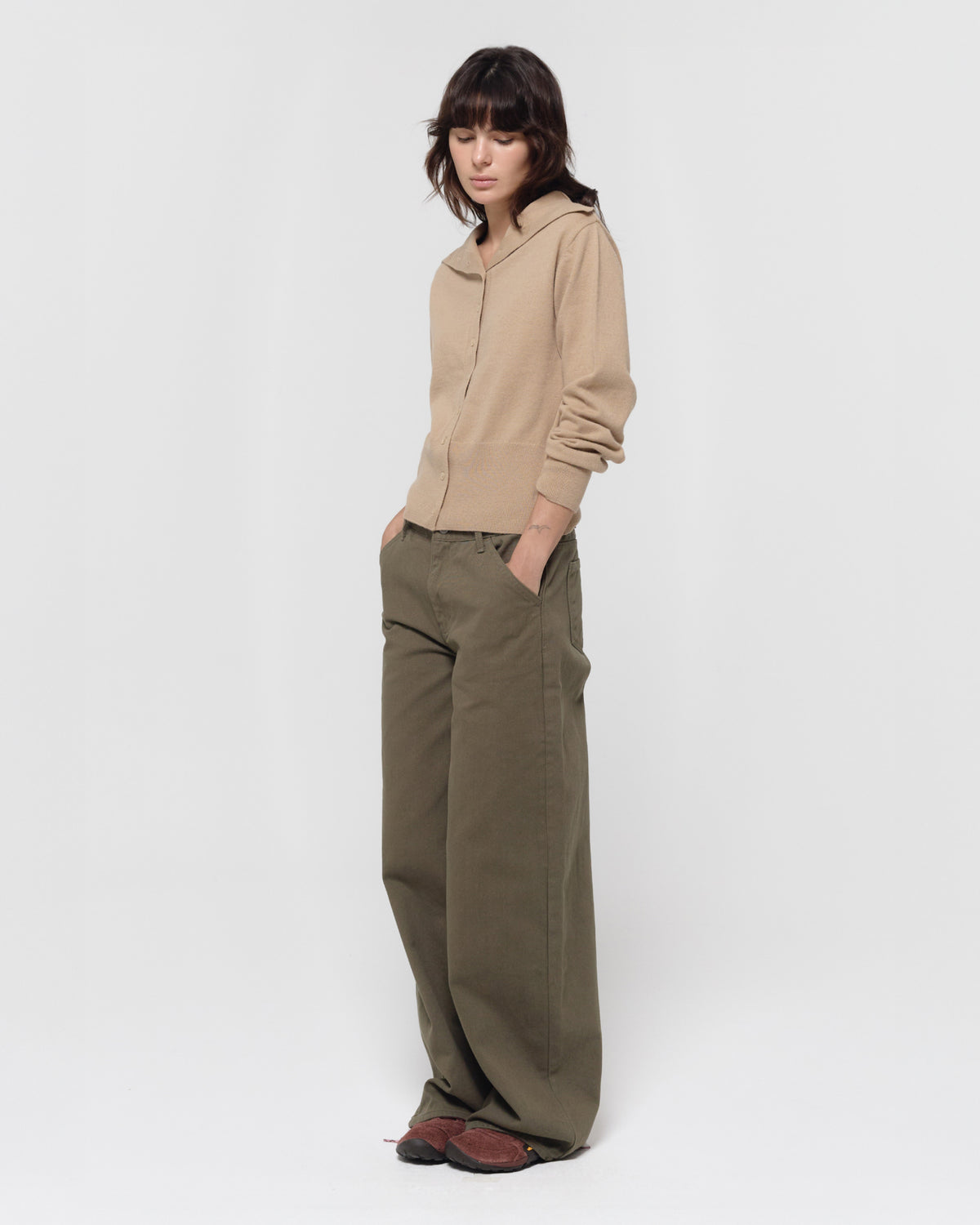 GBH / 26FW WIDE CINCH-BACK JEAN - Khaki