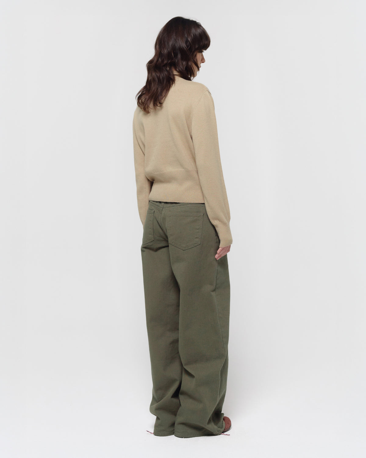 GBH / 26FW WIDE CINCH-BACK JEAN - Khaki
