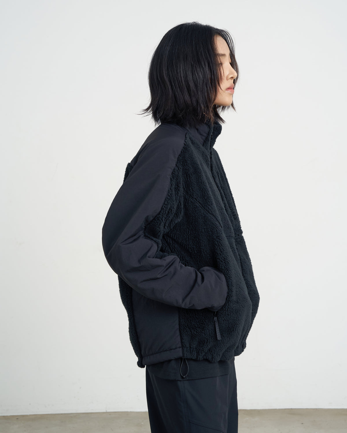 GOYOWEAR / Nylon Shear Fleece Jacket - Black