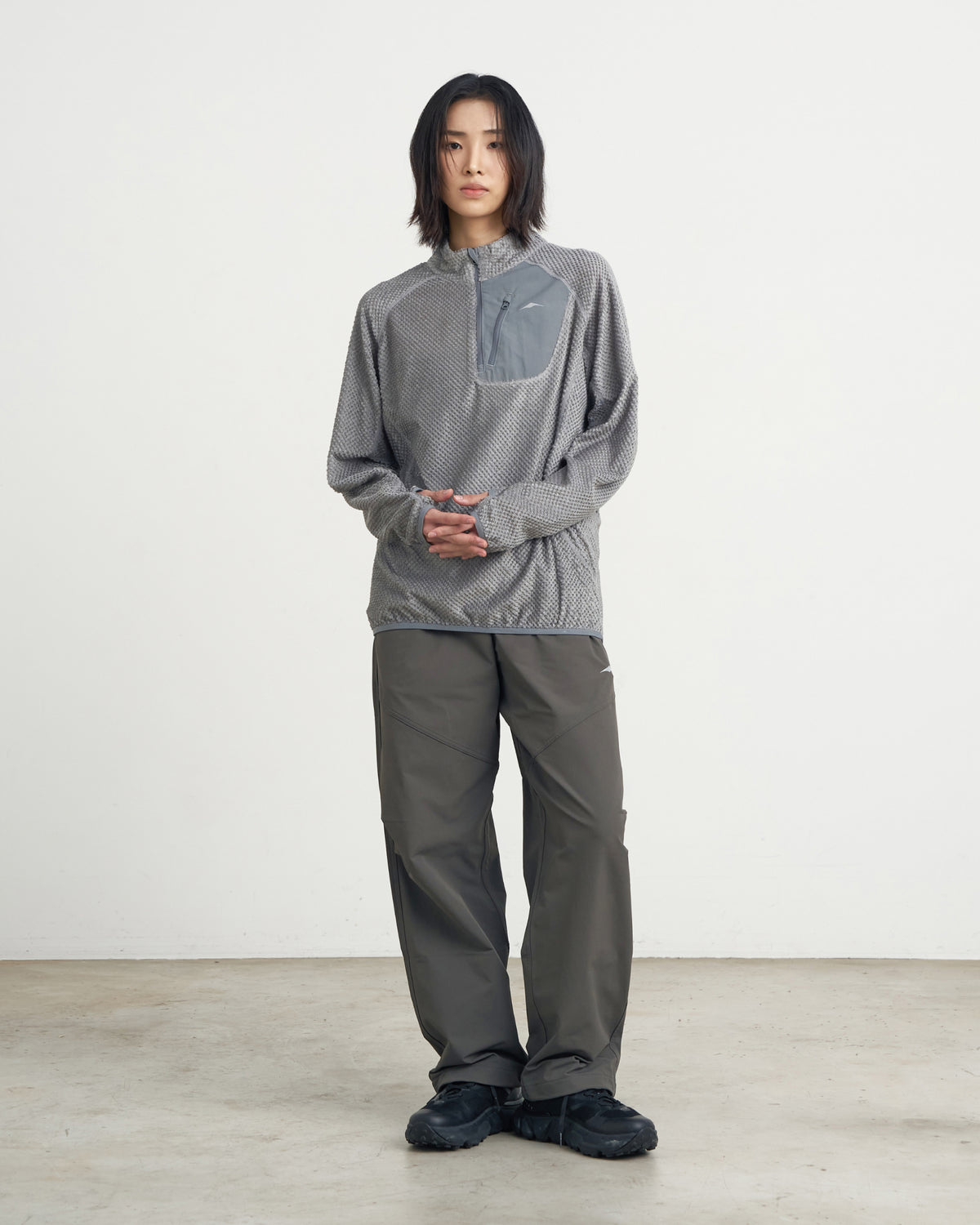 GOYOWEAR / Octa Light-Weight-Half Zip - Silver Grey