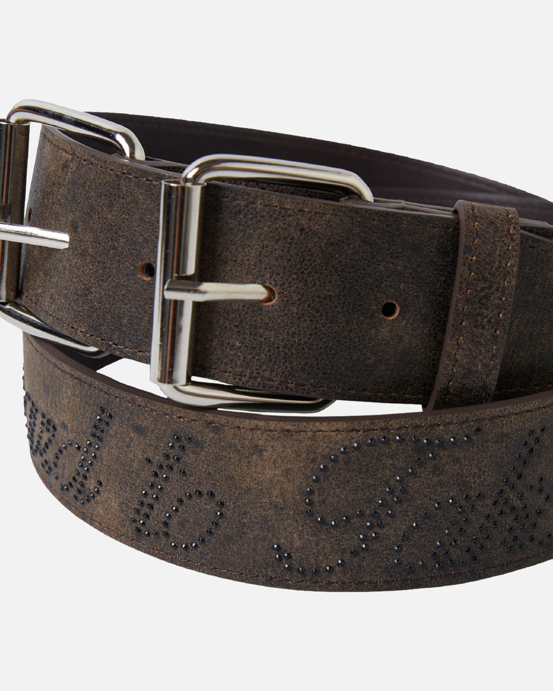 TAKARAVACO / Hotfix Double Buckle Belt - Brown