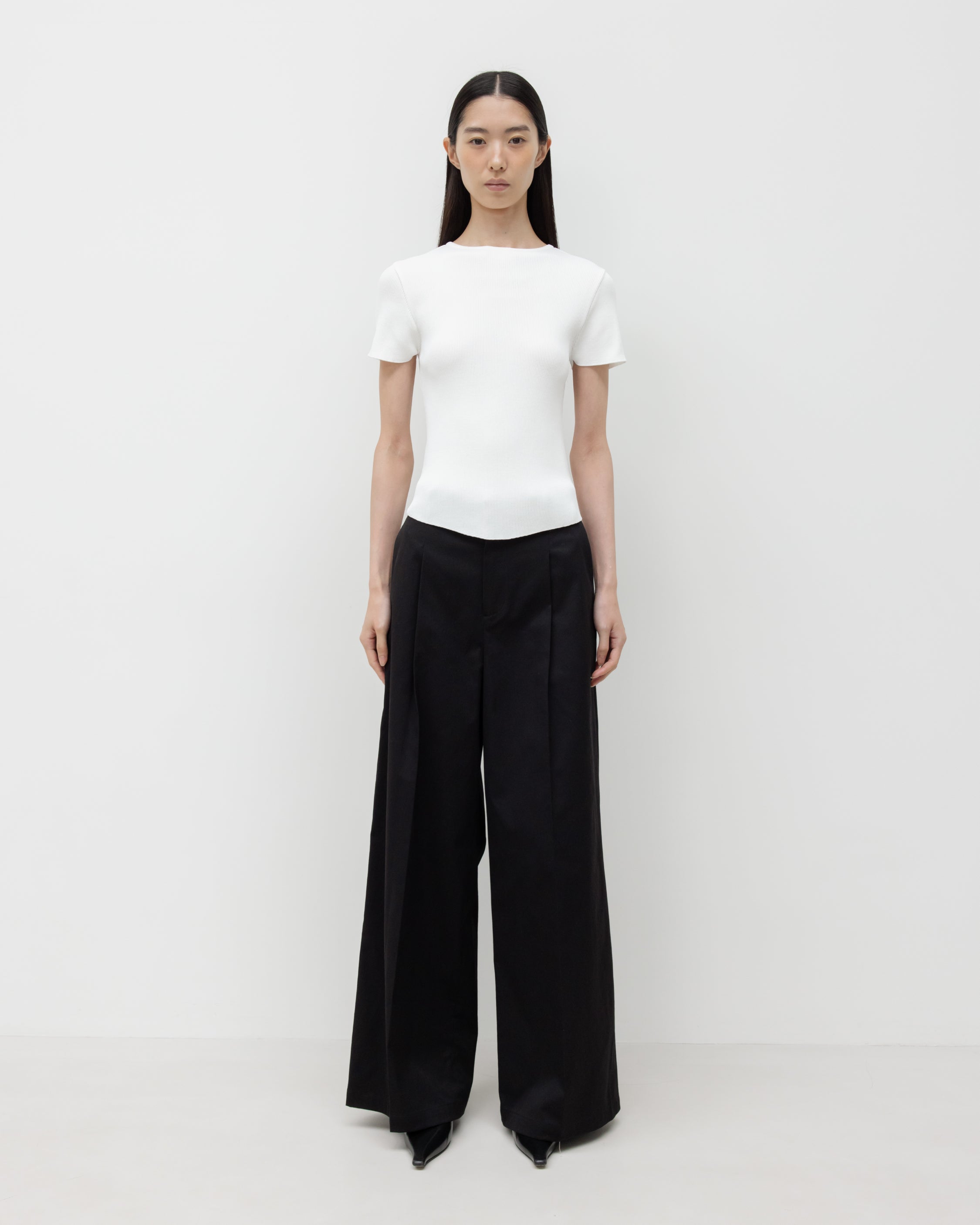 GBH / Wide Fit Cotton Pants - Black