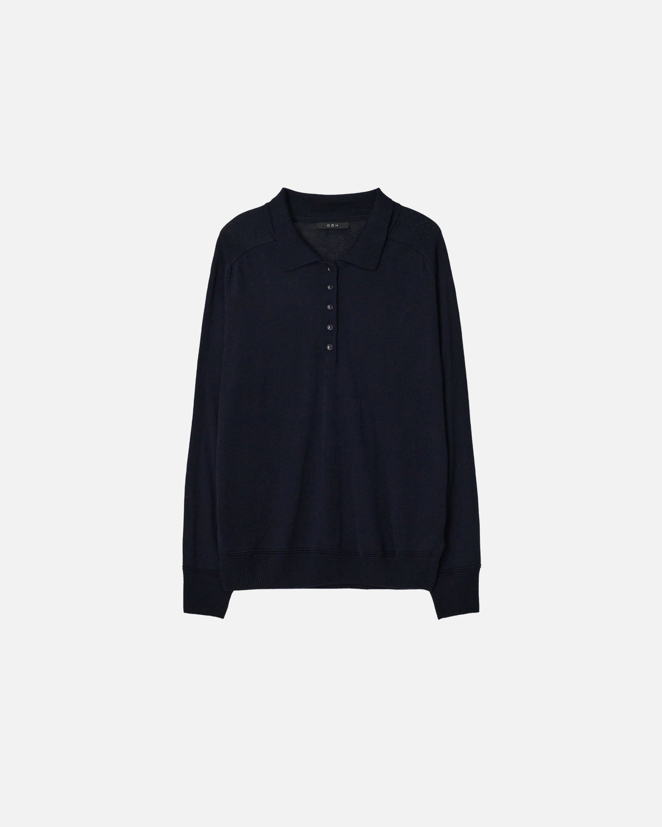GBH / Wool Silk Polo Knit - Navy