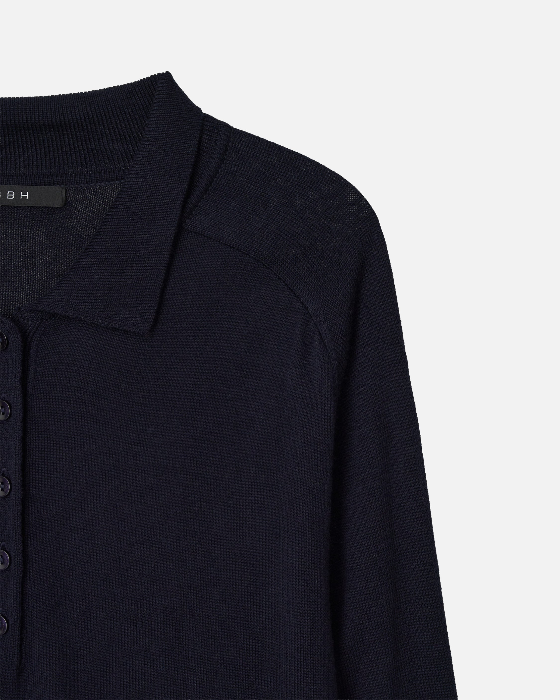 GBH / Wool Silk Polo Knit - Navy