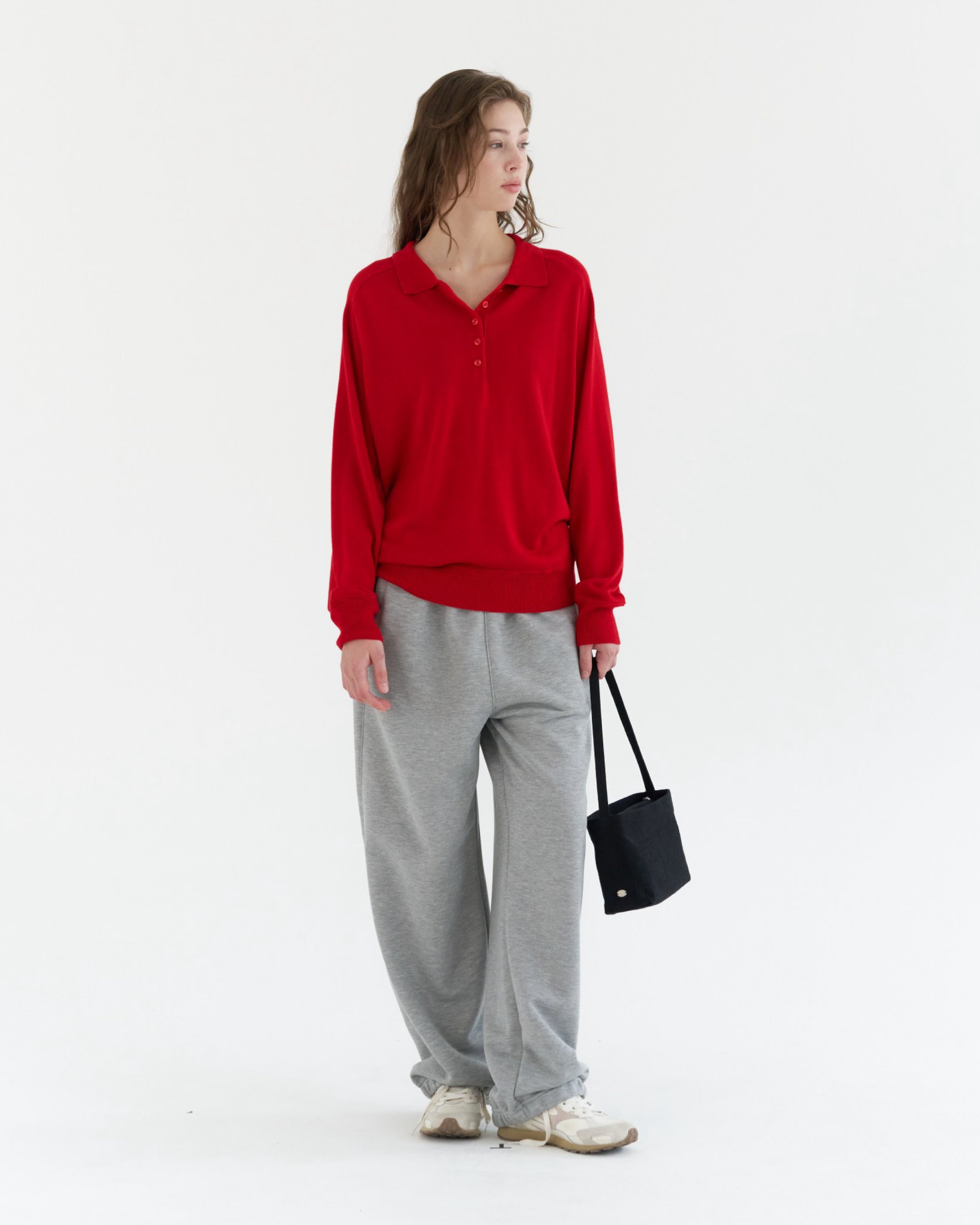 GBH / Wool Silk Polo Knit - Red