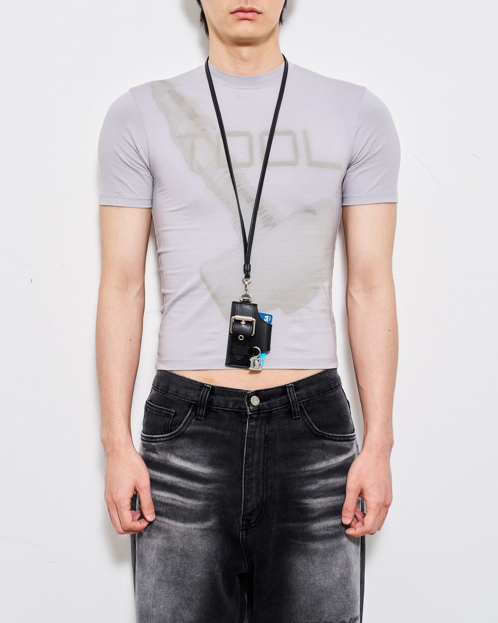 MEG KIM / Belted Brief Card Holder - Black