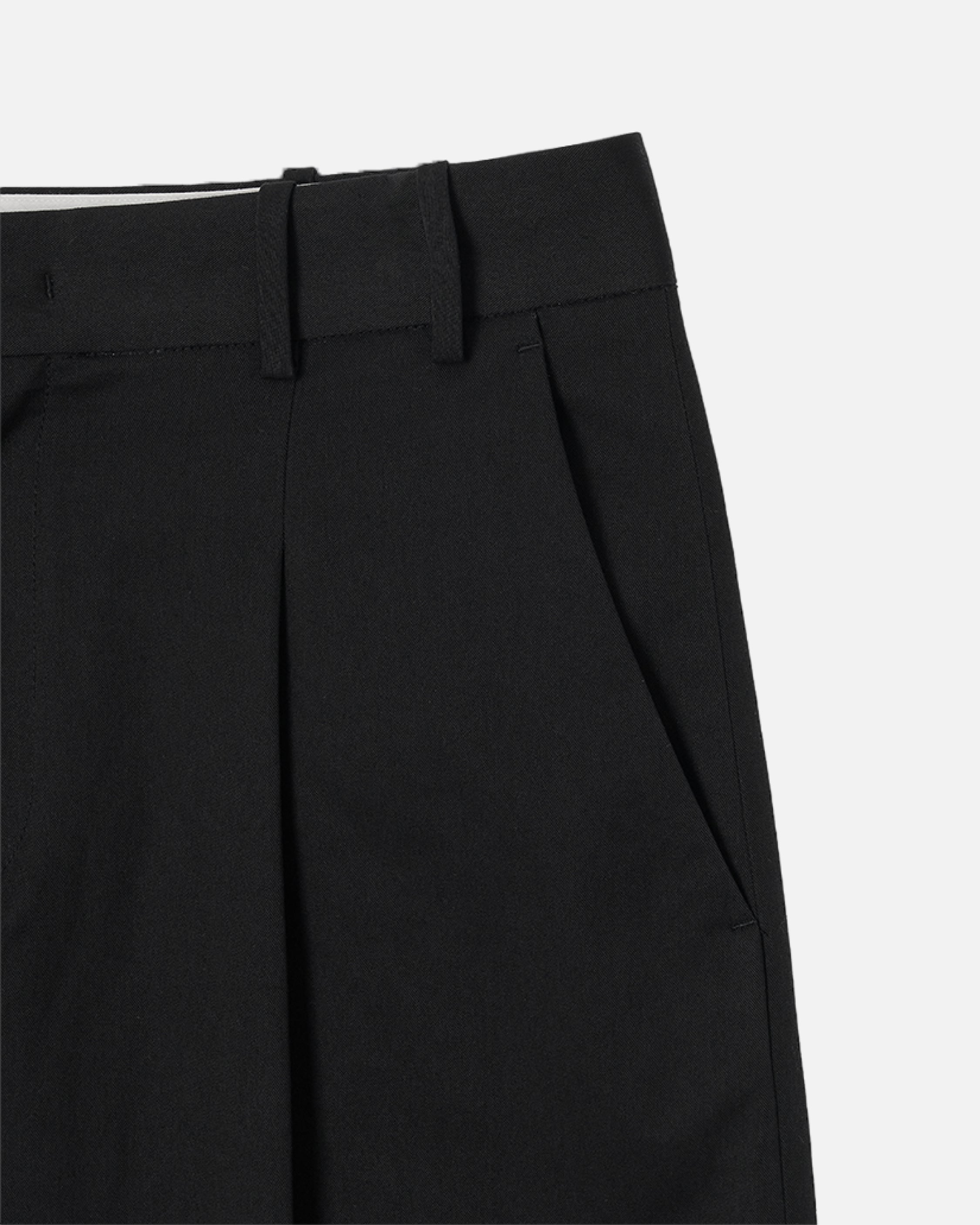 GBH / Wide Fit Cotton Pants - Black