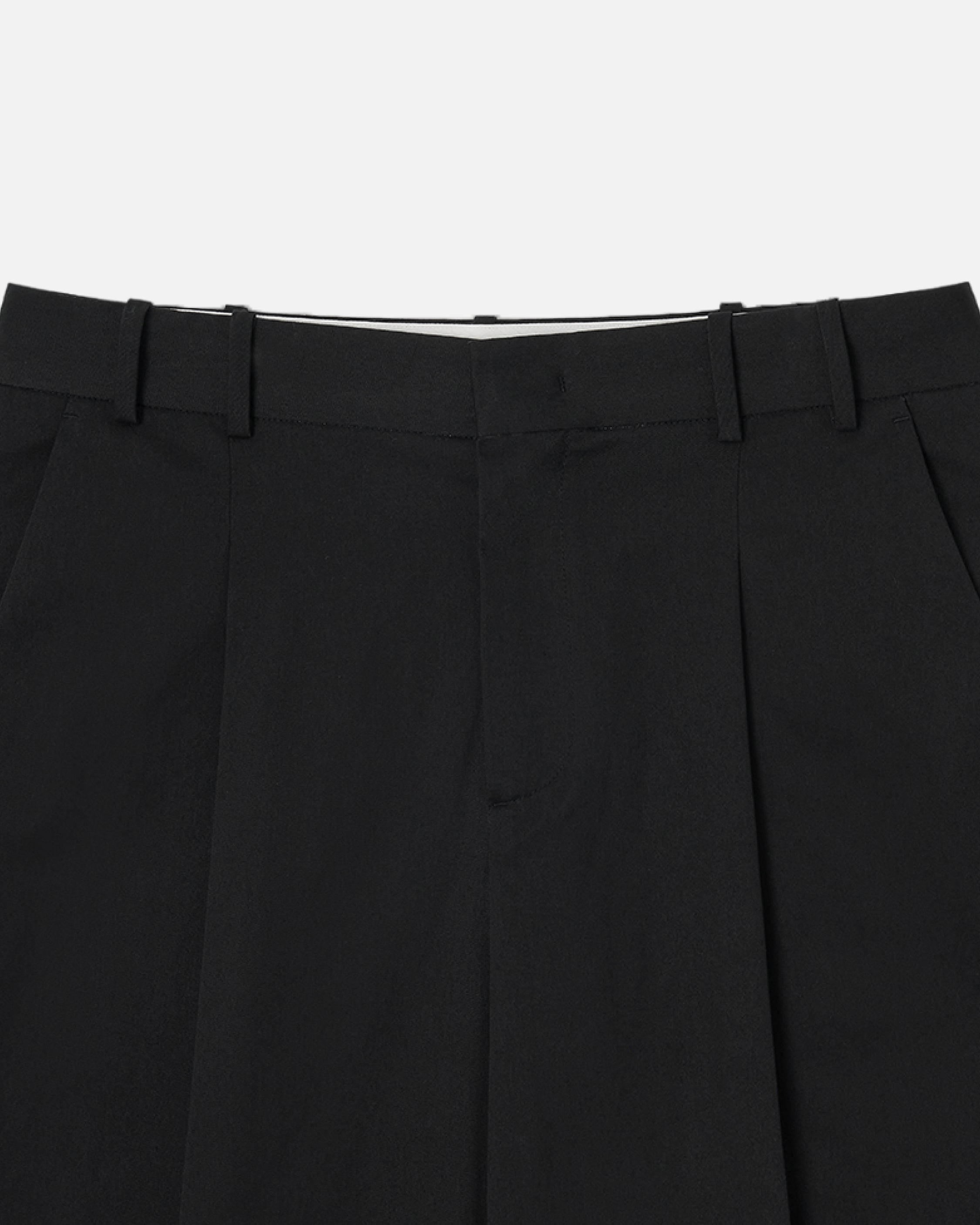 GBH / Wide Fit Cotton Pants - Black