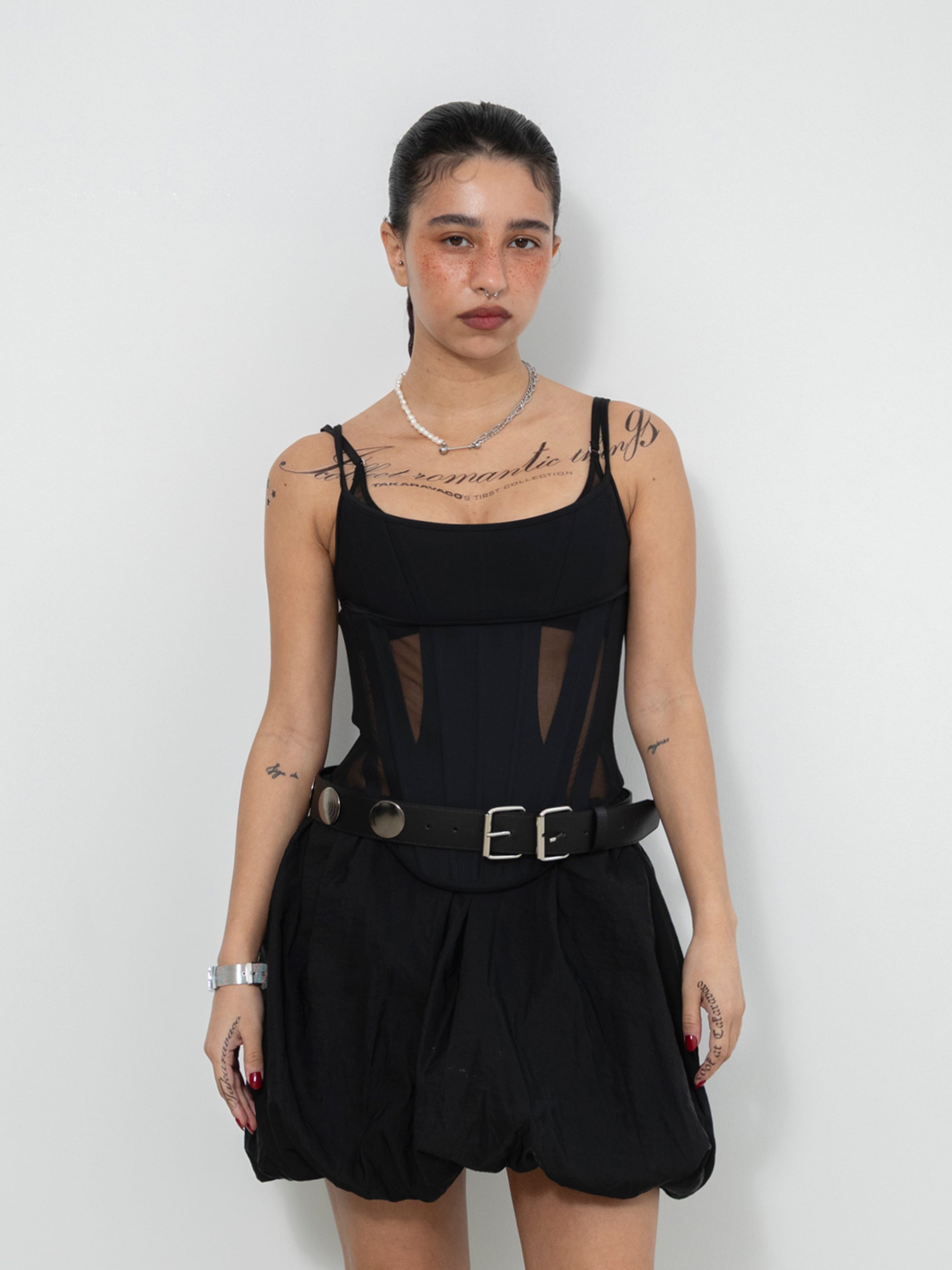 Mirror Rivet Belt - Black