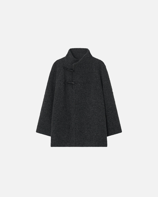 GBH / 26FW HIGH-NECK TOGGLE COAT / DARK GREY