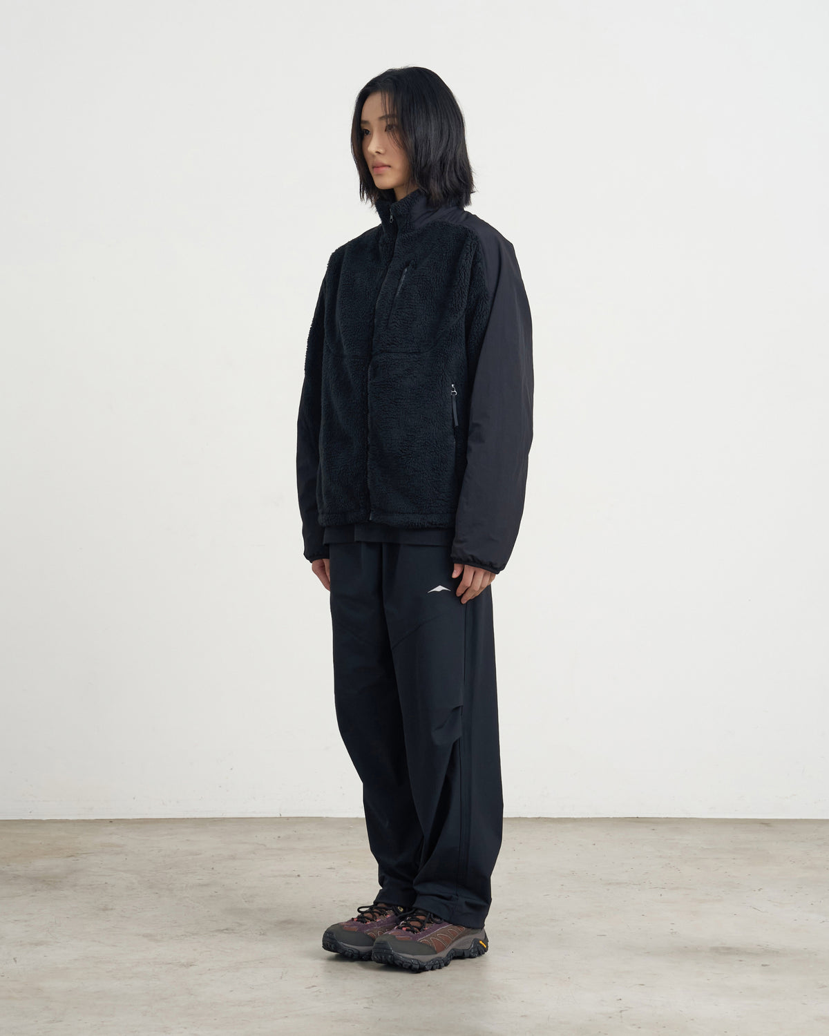 GOYOWEAR / Nylon Shear Fleece Jacket - Black