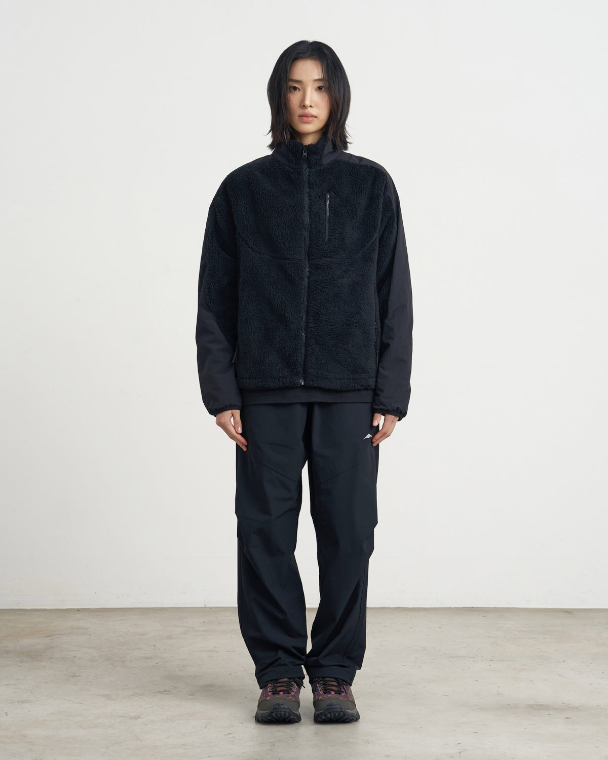 GOYOWEAR / Nylon Shear Fleece Jacket - Black