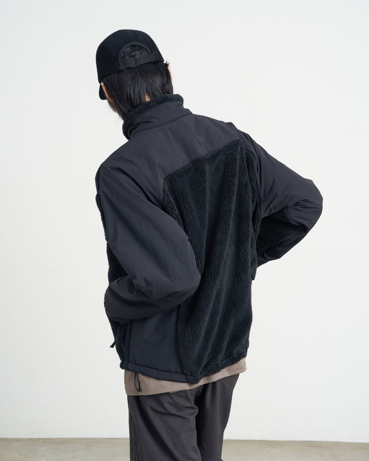 GOYOWEAR / Nylon Shear Fleece Jacket - Black