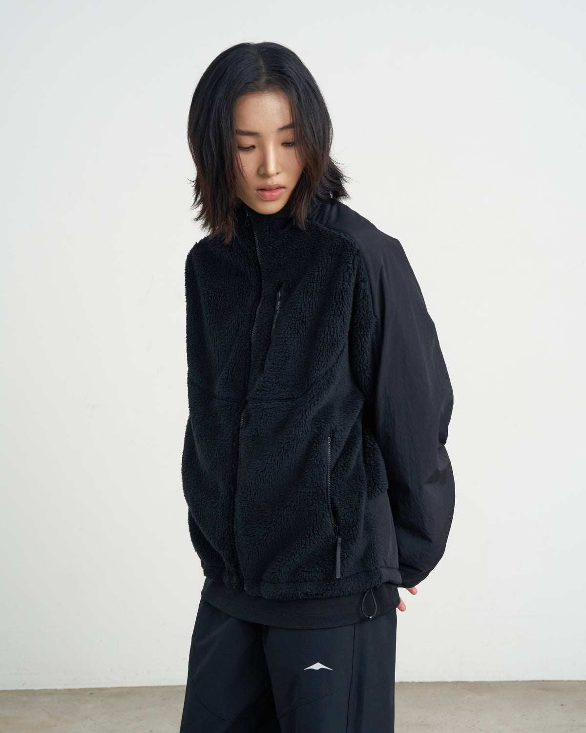 GOYOWEAR / Nylon Shear Fleece Jacket - Black