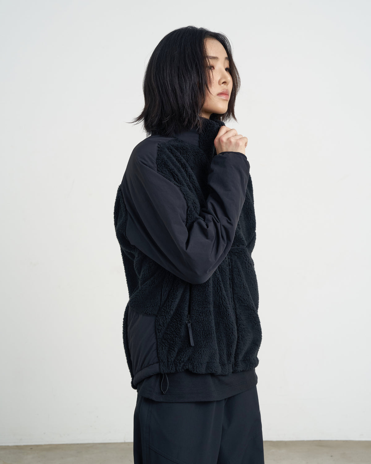 GOYOWEAR / Nylon Shear Fleece Jacket - Black