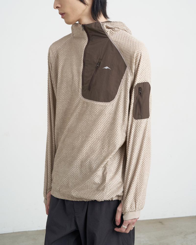 GOYOWEAR / Octa Light-Weight-Half Zip Hoodie - Beige