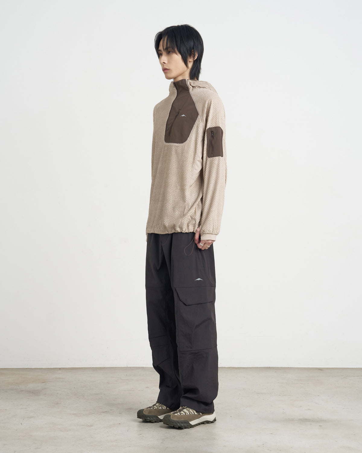 GOYOWEAR / Octa Light-Weight-Half Zip Hoodie - Beige