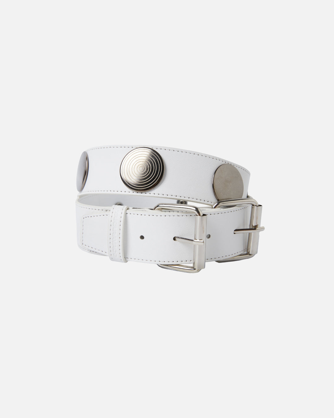 Mirror Rivet Belt - White