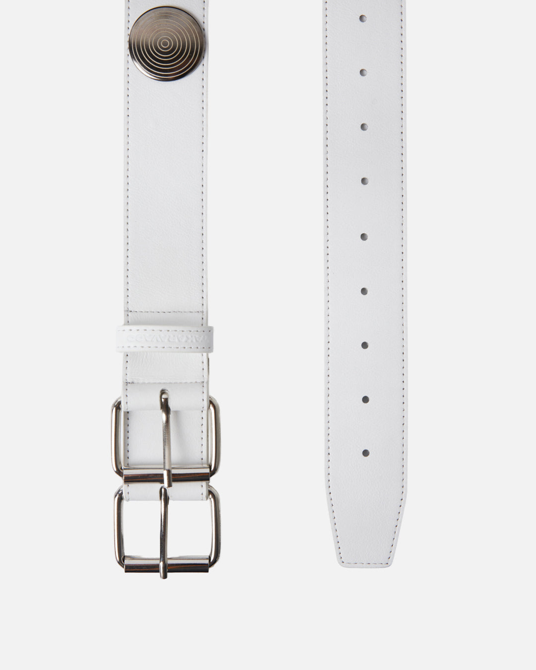 Mirror Rivet Belt - White