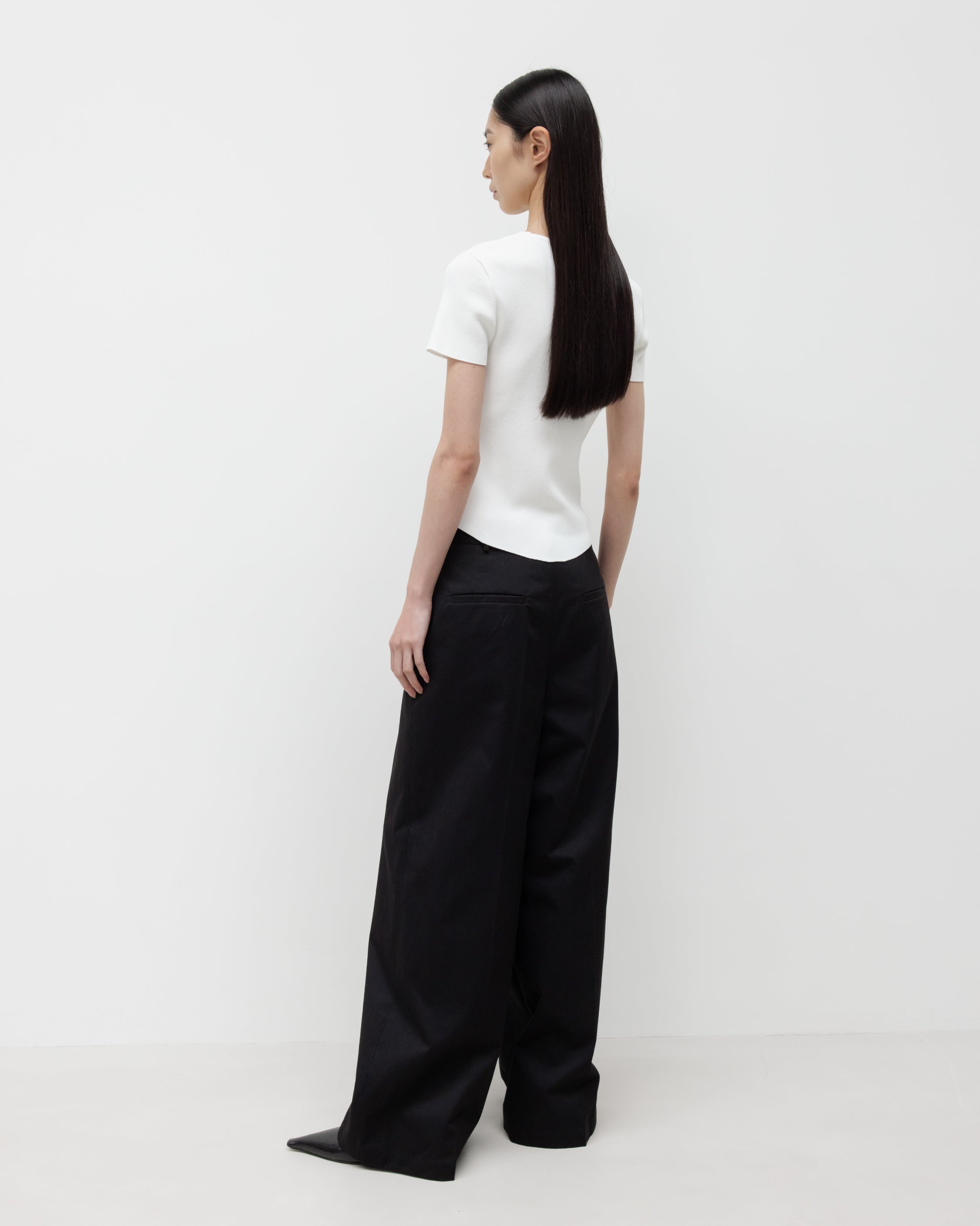 GBH / Wide Fit Cotton Pants - Black