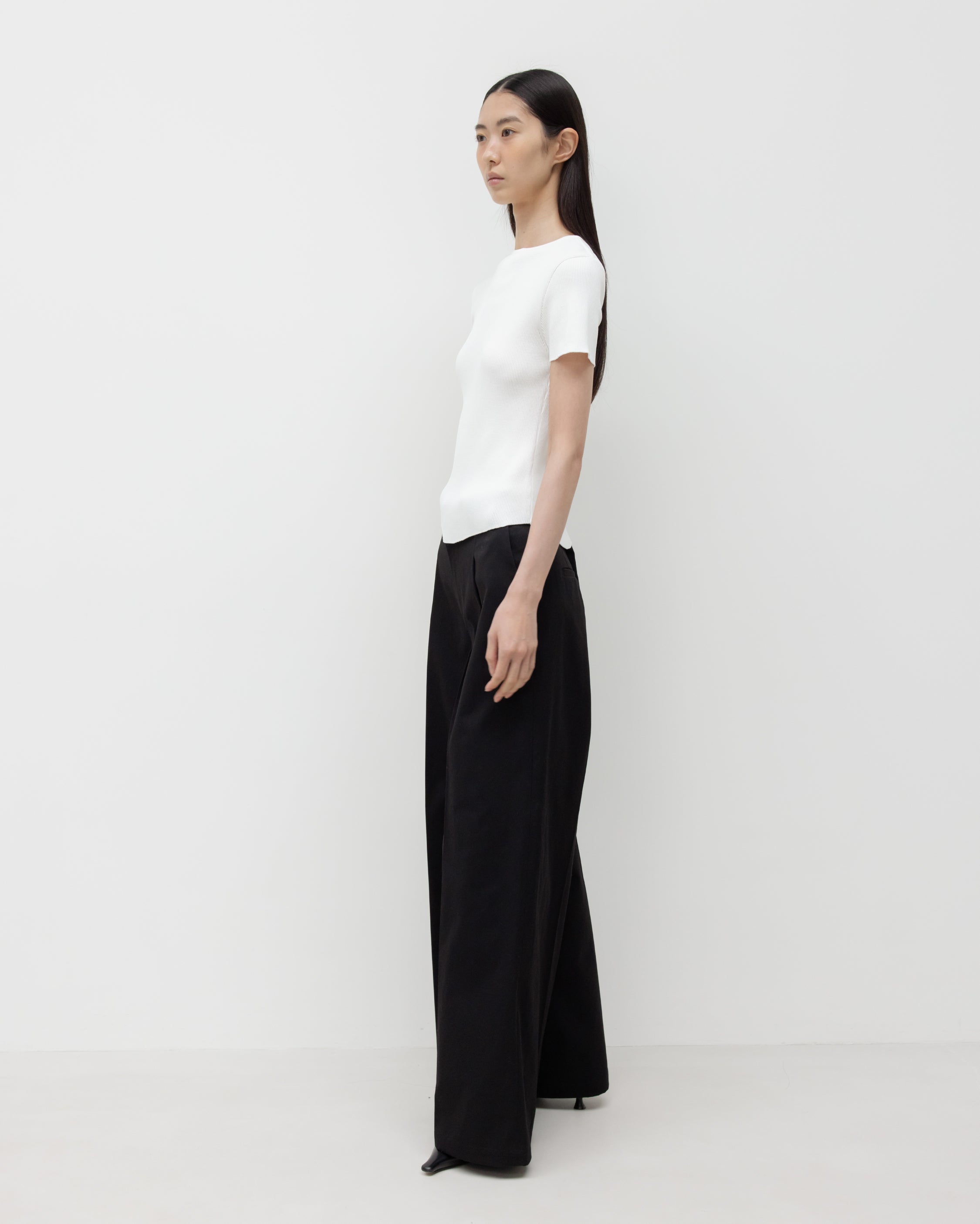 GBH / Wide Fit Cotton Pants - Black