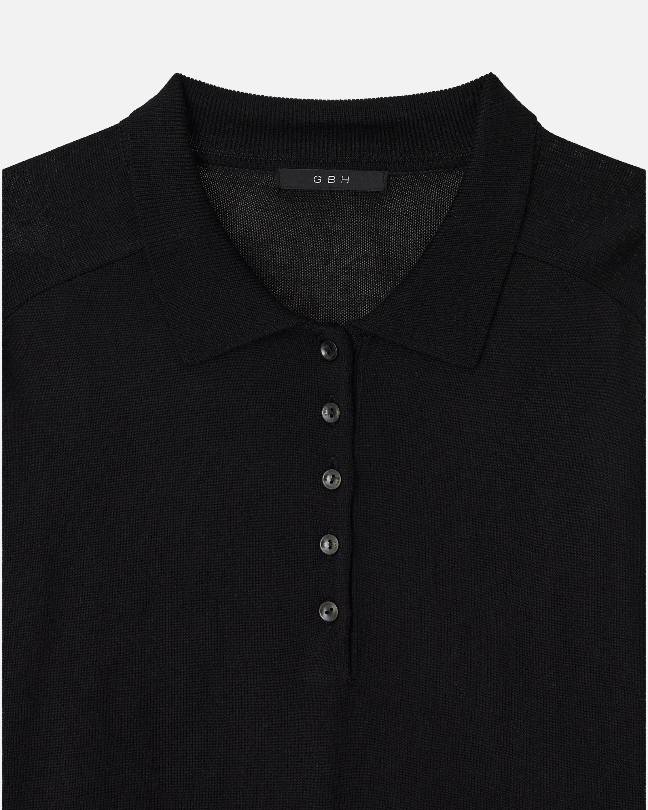 GBH / Wool Silk Polo Knit - Black