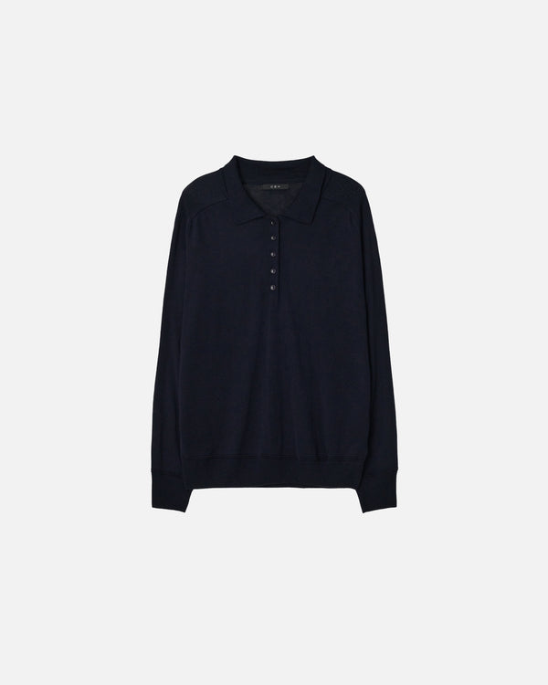GBH / Wool Silk Polo Knit - Navy