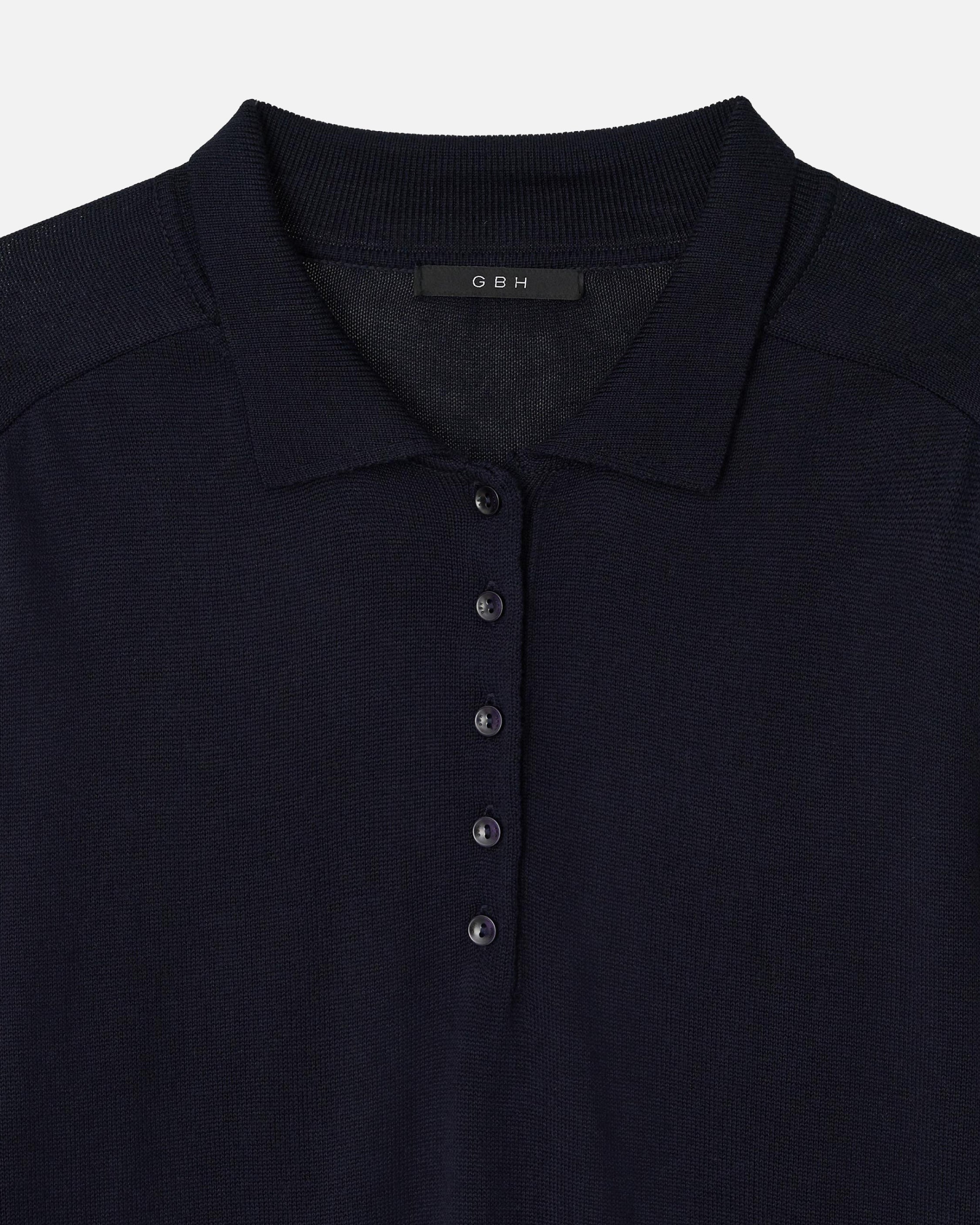 GBH / Wool Silk Polo Knit - Navy