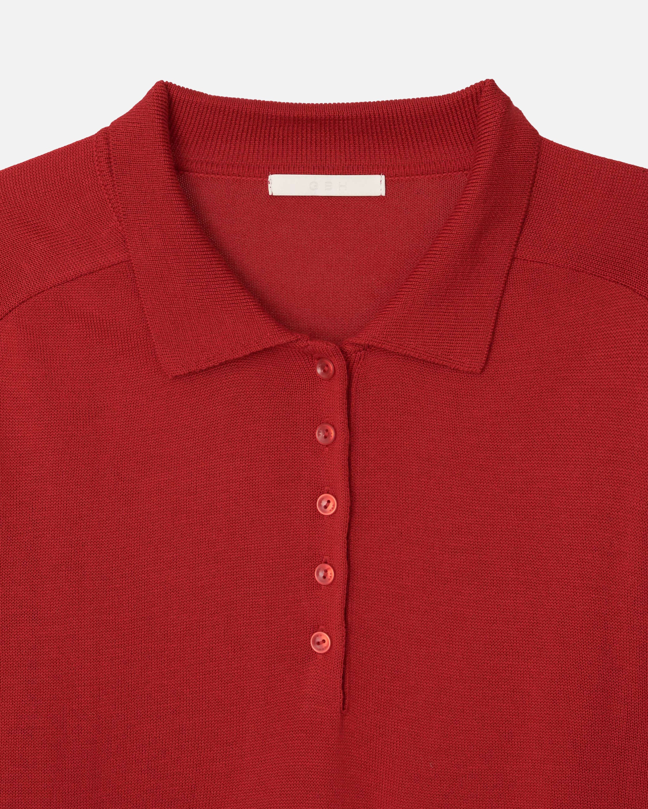 GBH / Wool Silk Polo Knit - Red