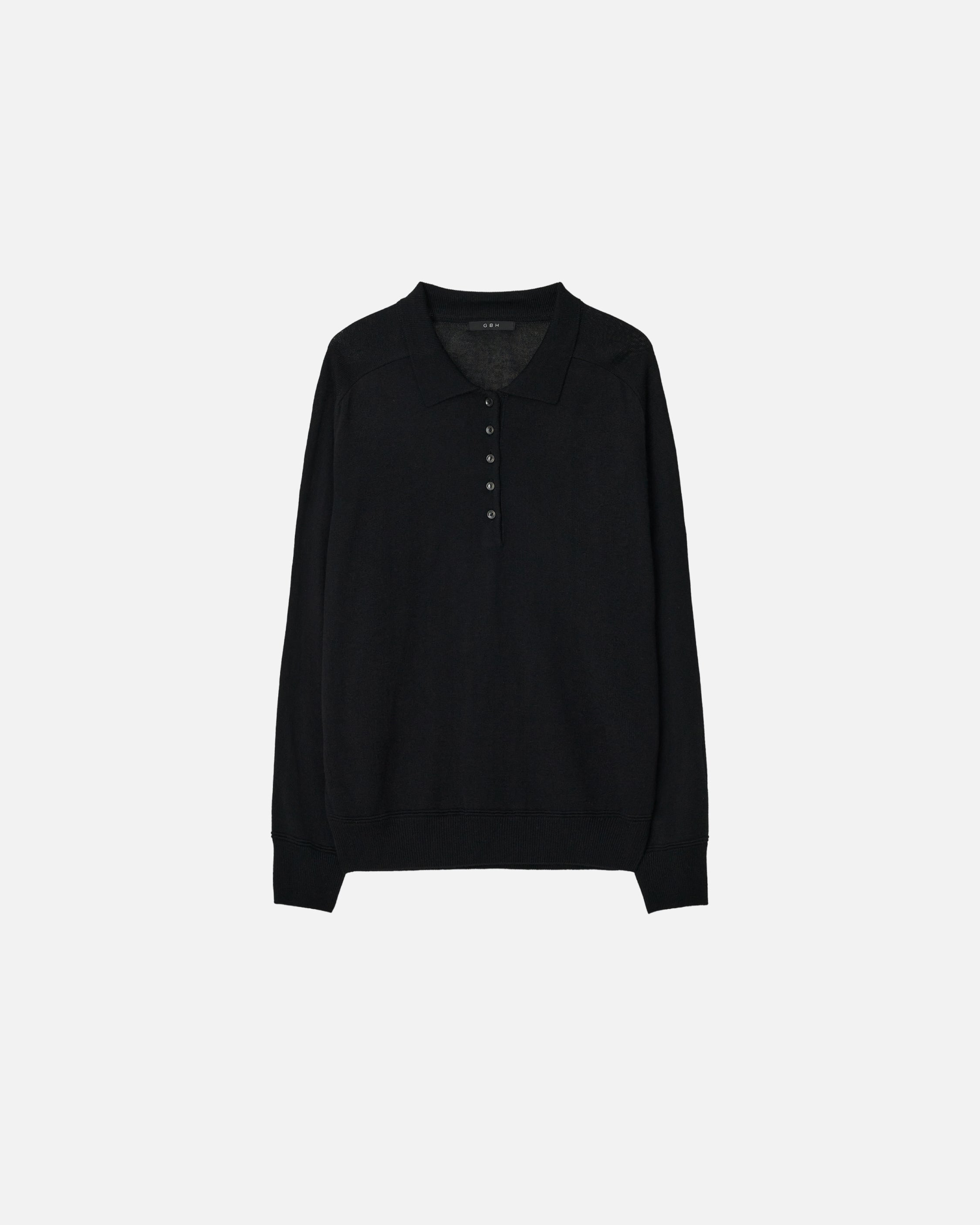 GBH / Wool Silk Polo Knit - Black