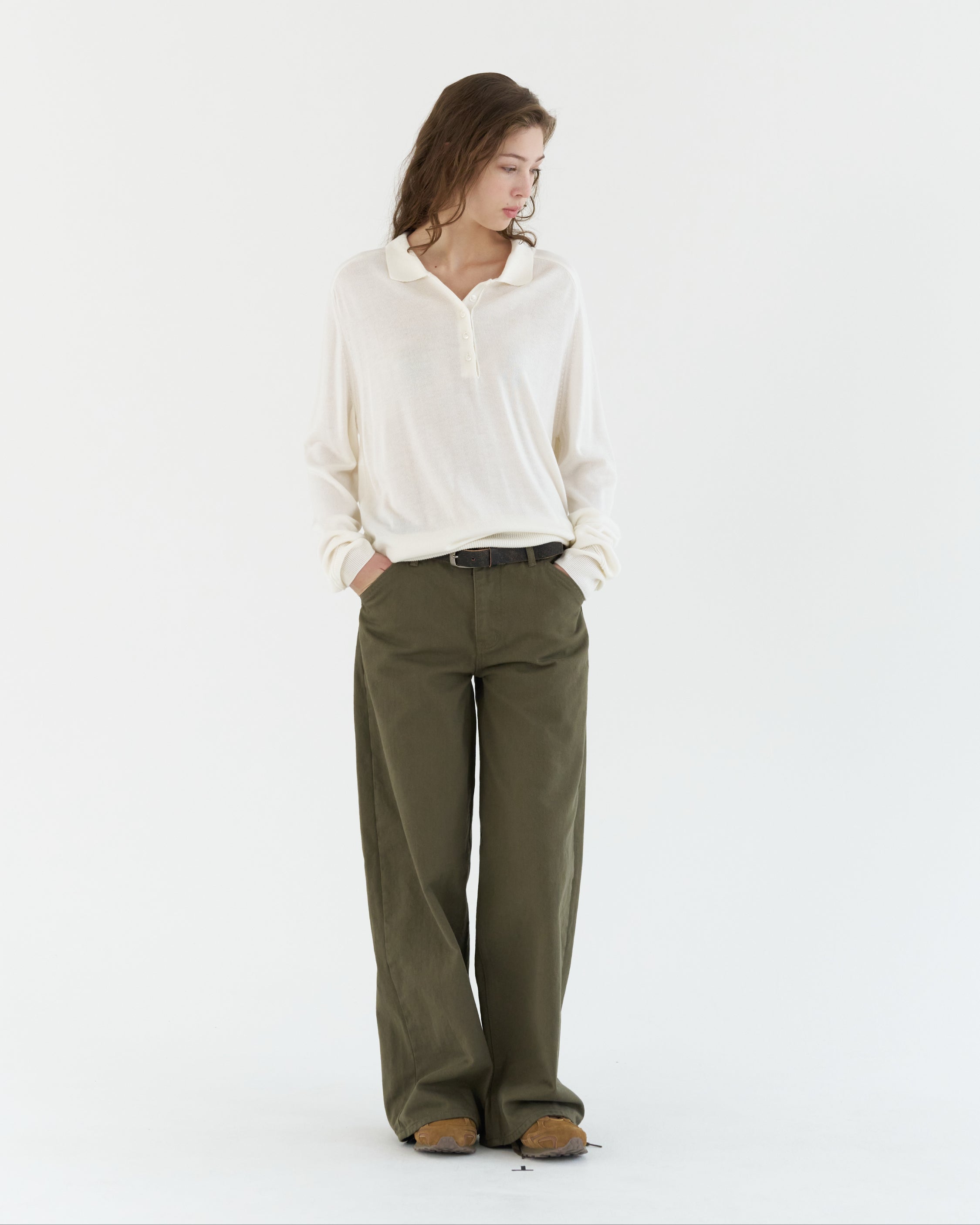 GBH / Wool Silk Polo Knit - Ivory