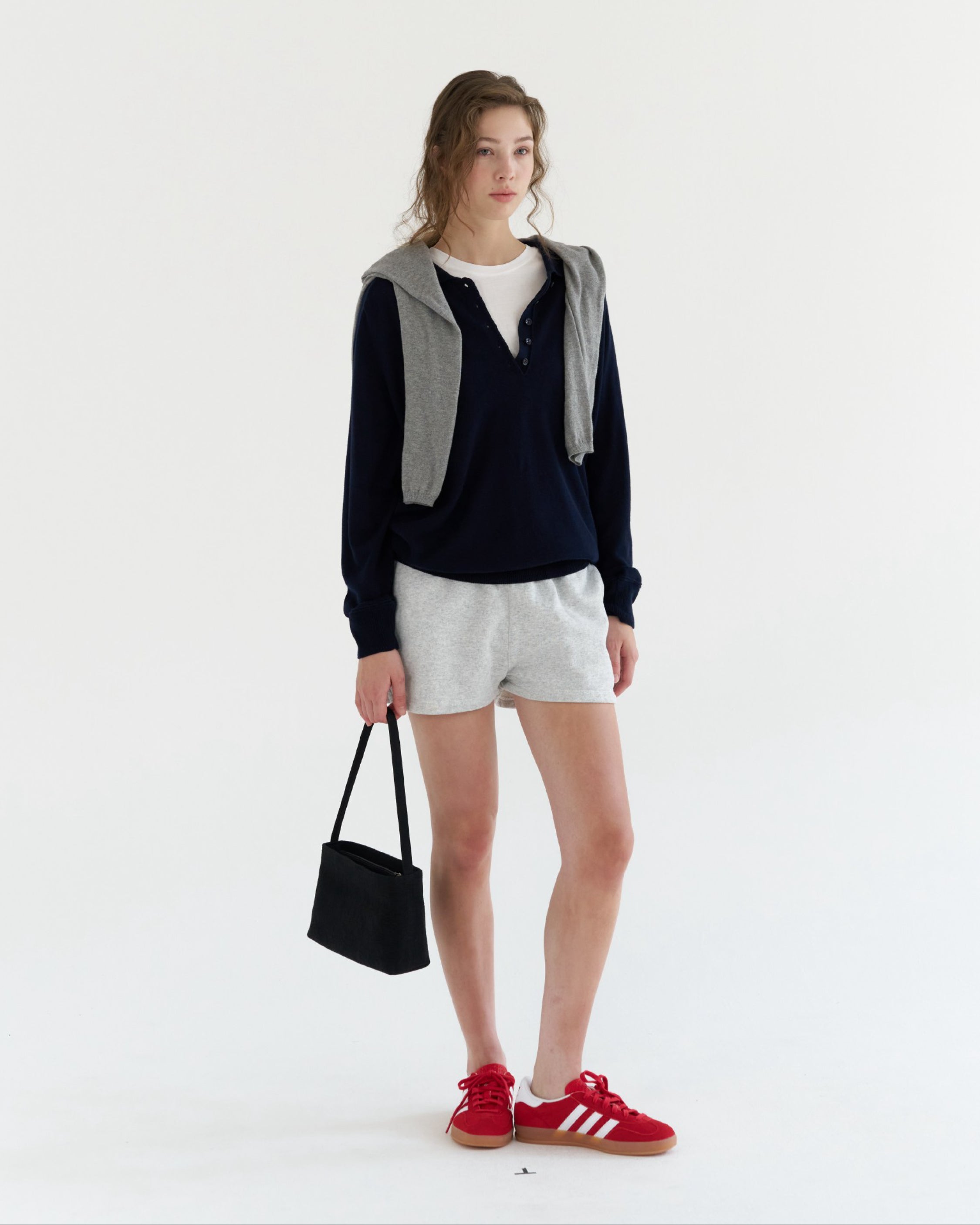 GBH / Wool Silk Polo Knit - Navy