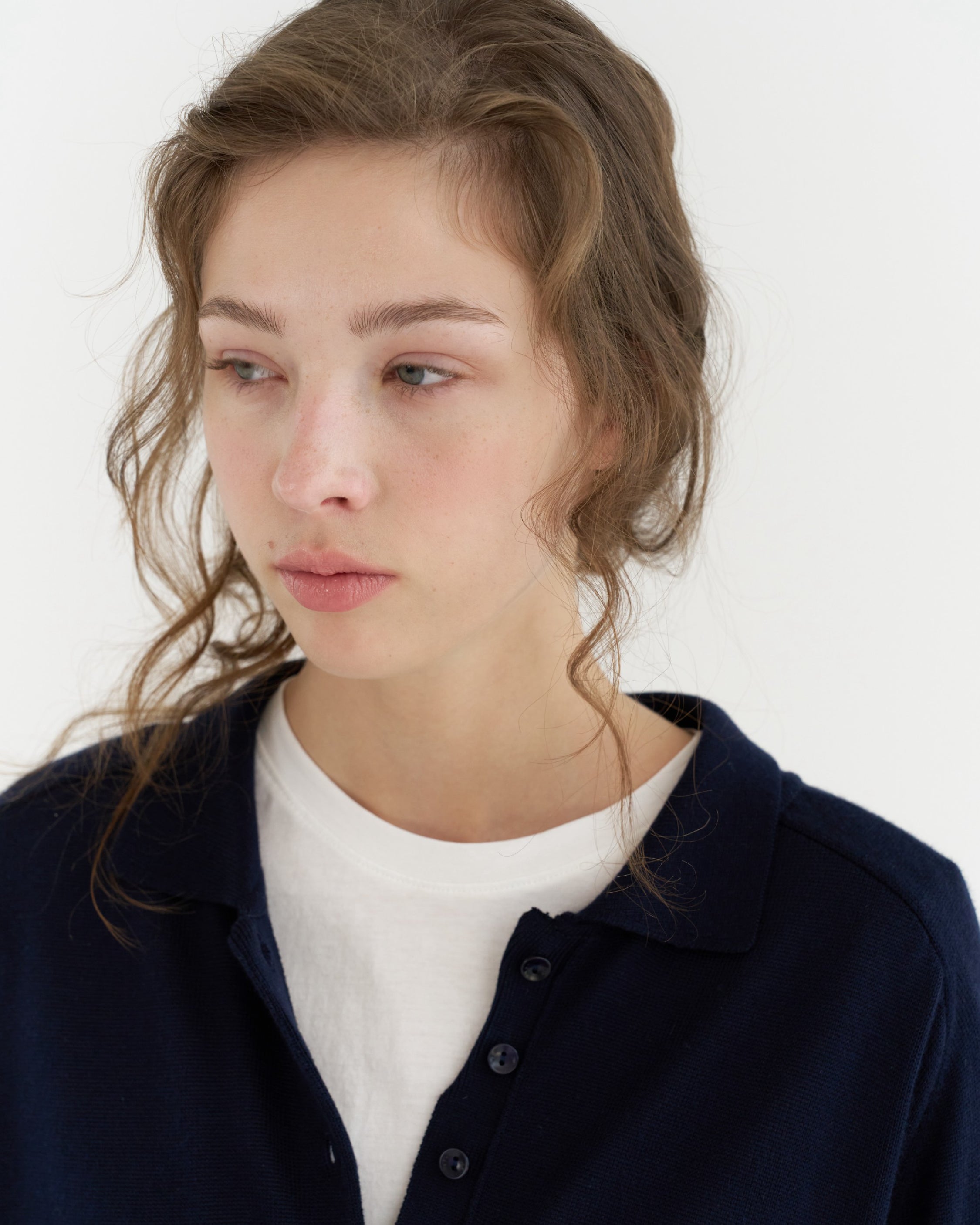 GBH / Wool Silk Polo Knit - Navy