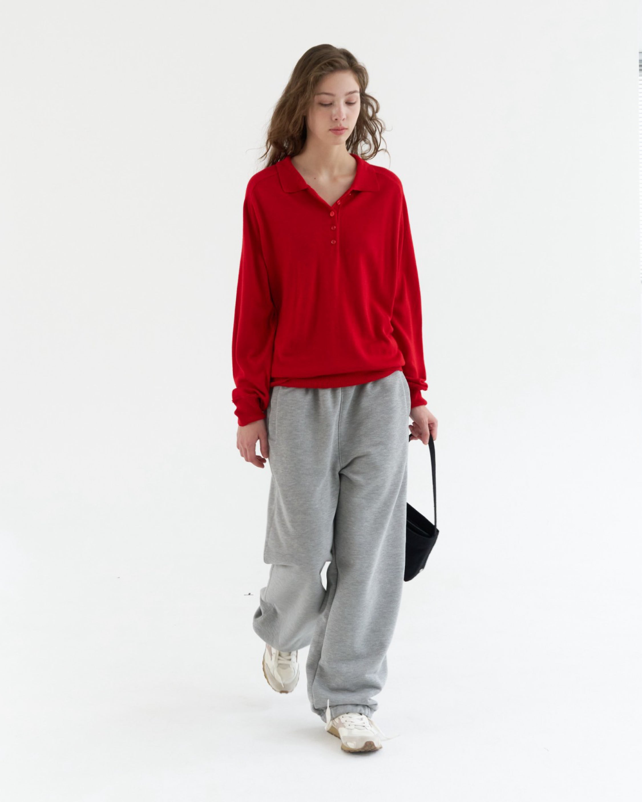 GBH / Wool Silk Polo Knit - Red