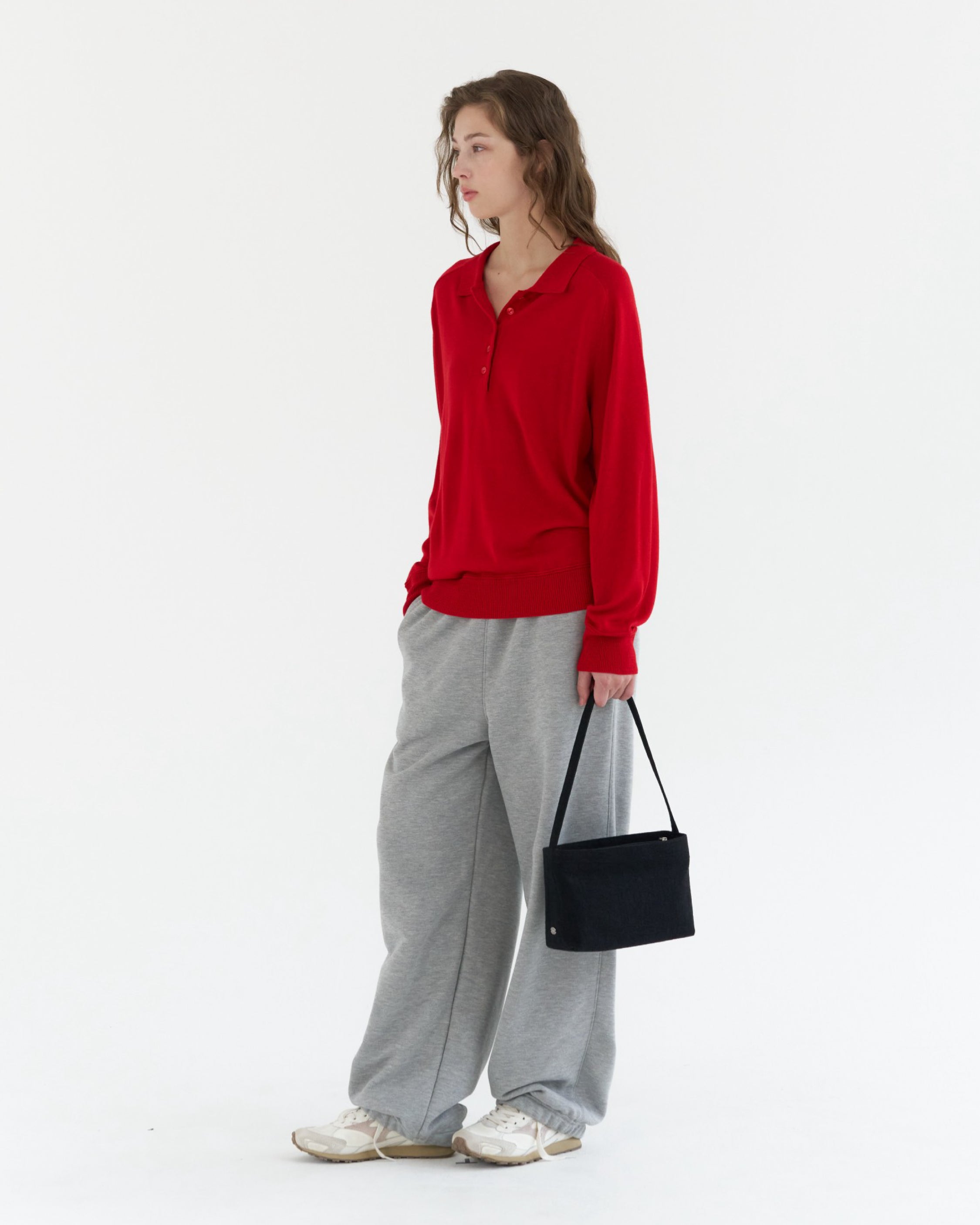 GBH / Wool Silk Polo Knit - Red